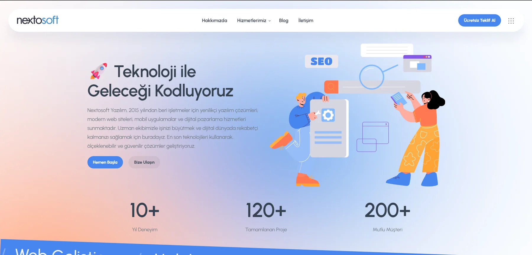 Nextosoft Kurumsal Web Platformu ekran görüntüsü 1