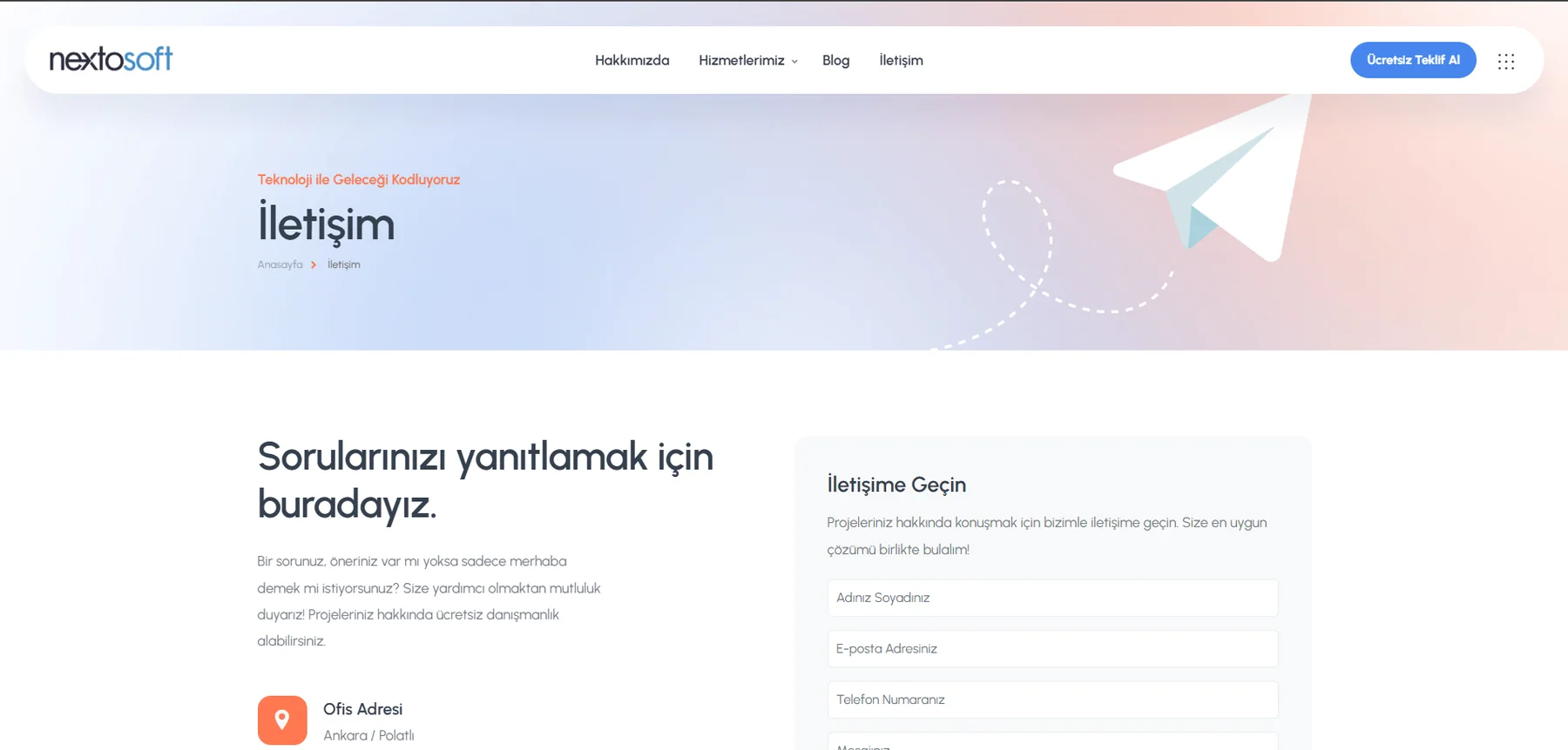 Nextosoft Kurumsal Web Platformu ekran görüntüsü 3