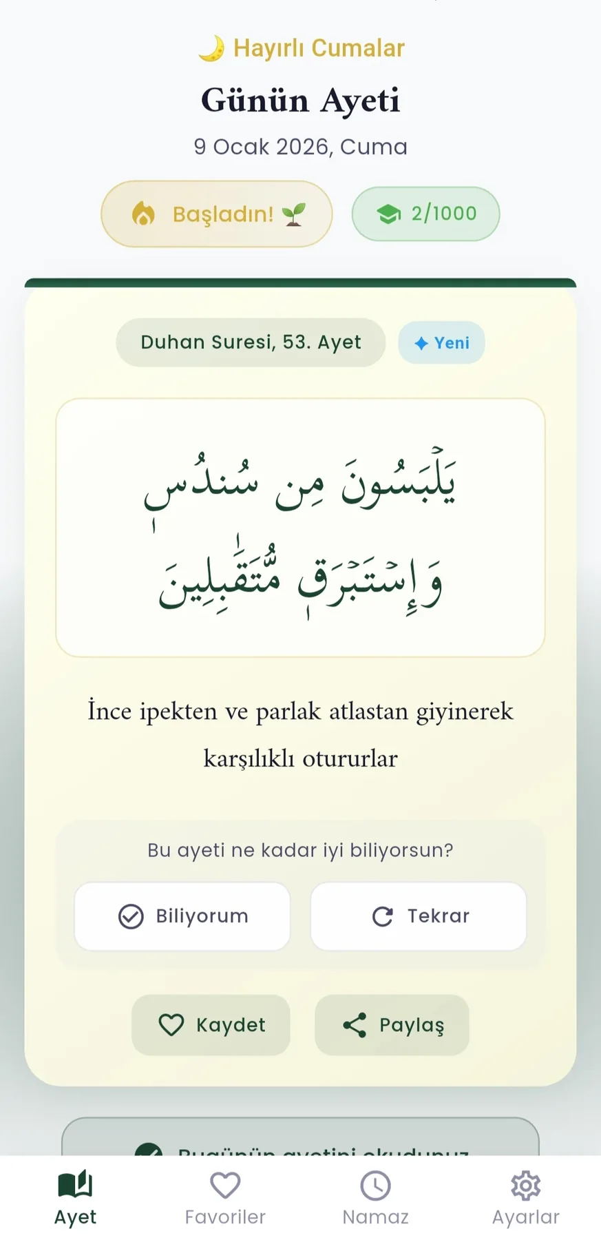 Her Gün Bir Ayet Mobil Uygulaması ekran görüntüsü 5