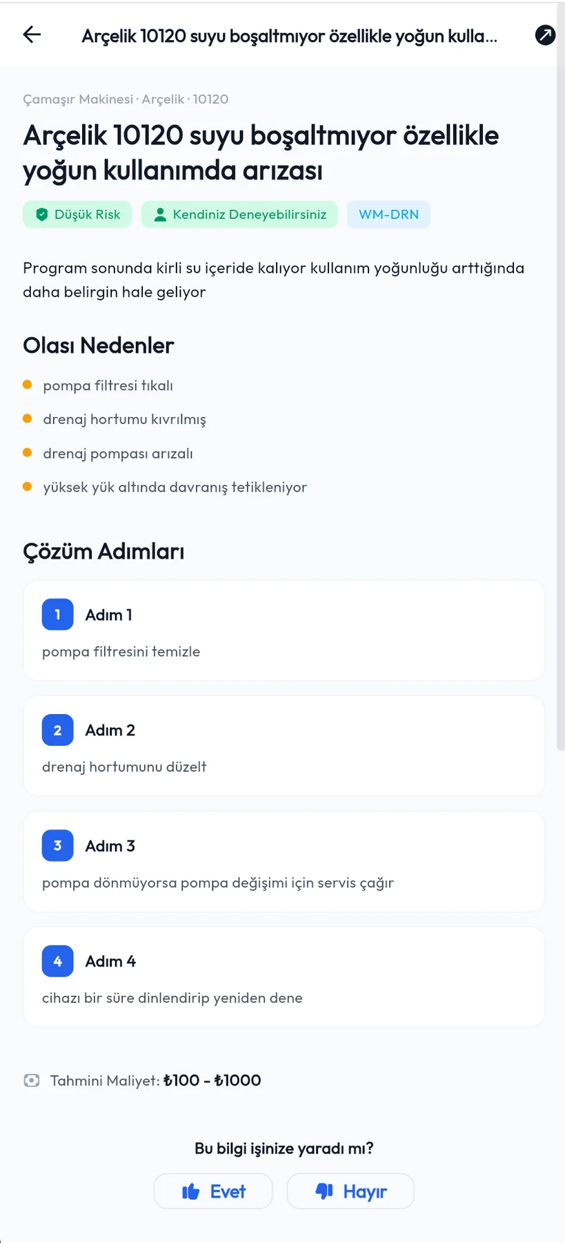 ArızamNe Akıllı Arıza Asistanı ekran görüntüsü 5