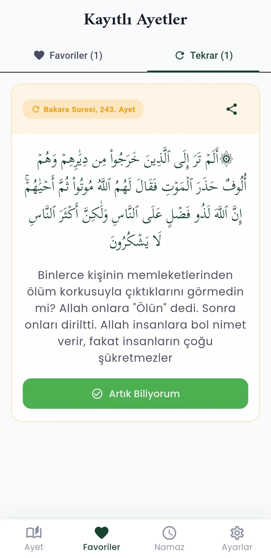 Her Gün Bir Ayet Mobil Uygulaması ekran görüntüsü 6